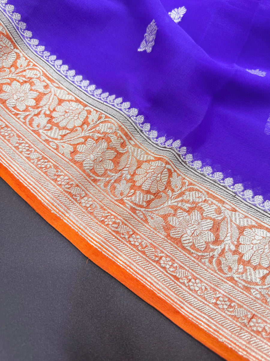 Banarasi Pure Khaddi Chiffon Saree
