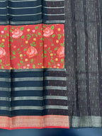 Banarasi Semi Khaddi Chiffon Saree-Mul Mul Cotton