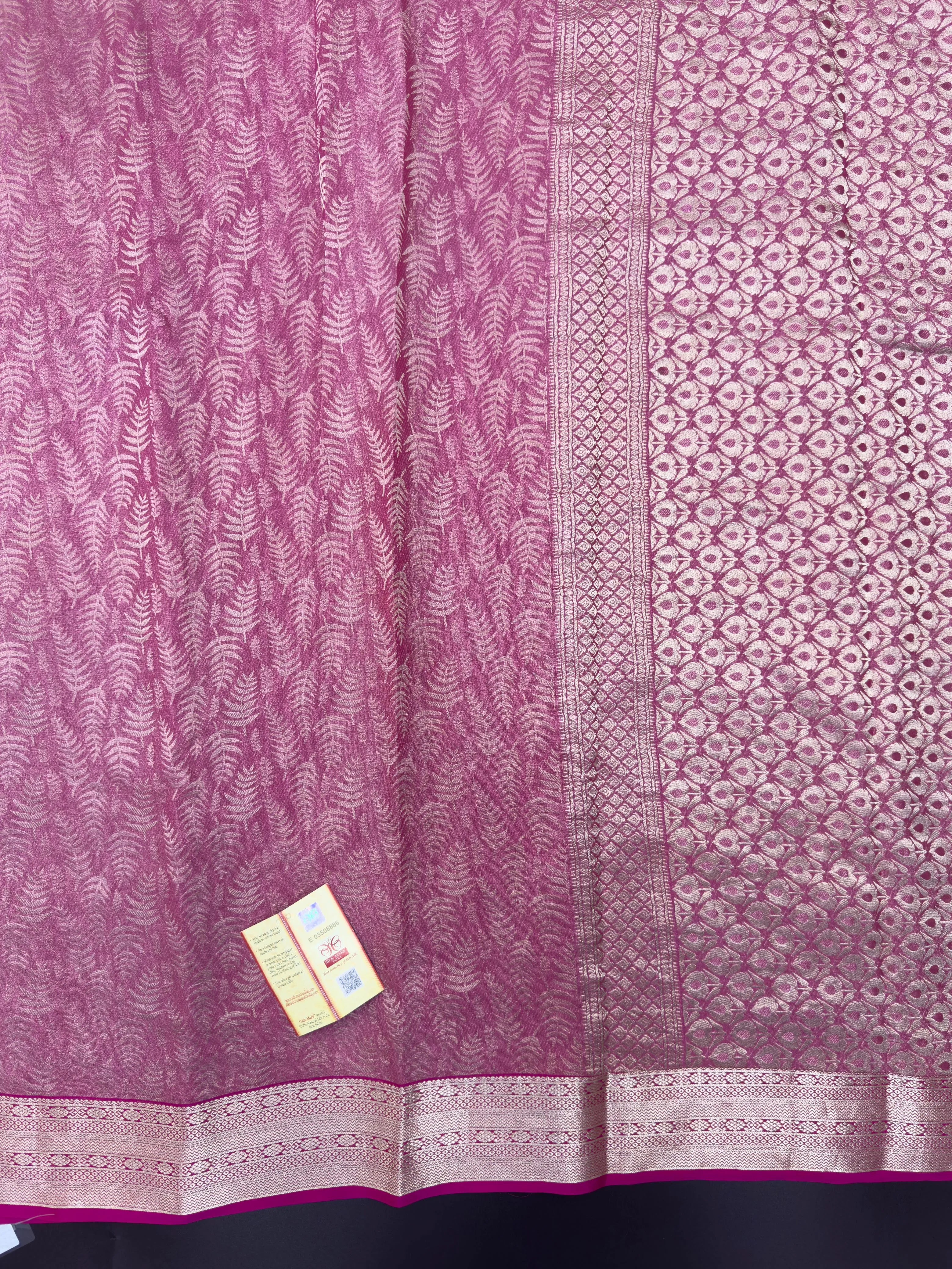 Pure Mysore Crepe Silk Saree-Crepe Brocade New