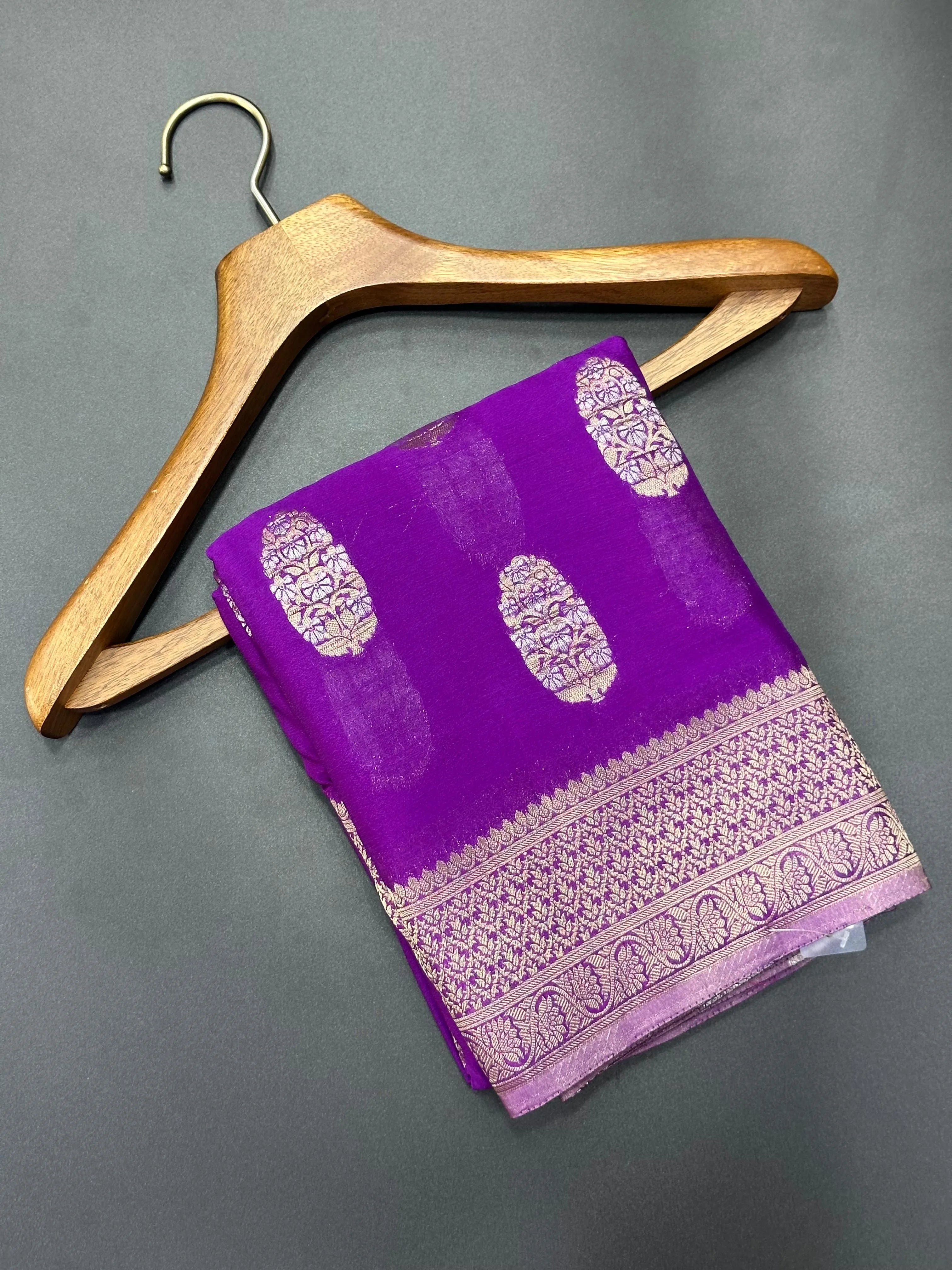 Banarasi Semi Khaddi Chiffon Saree