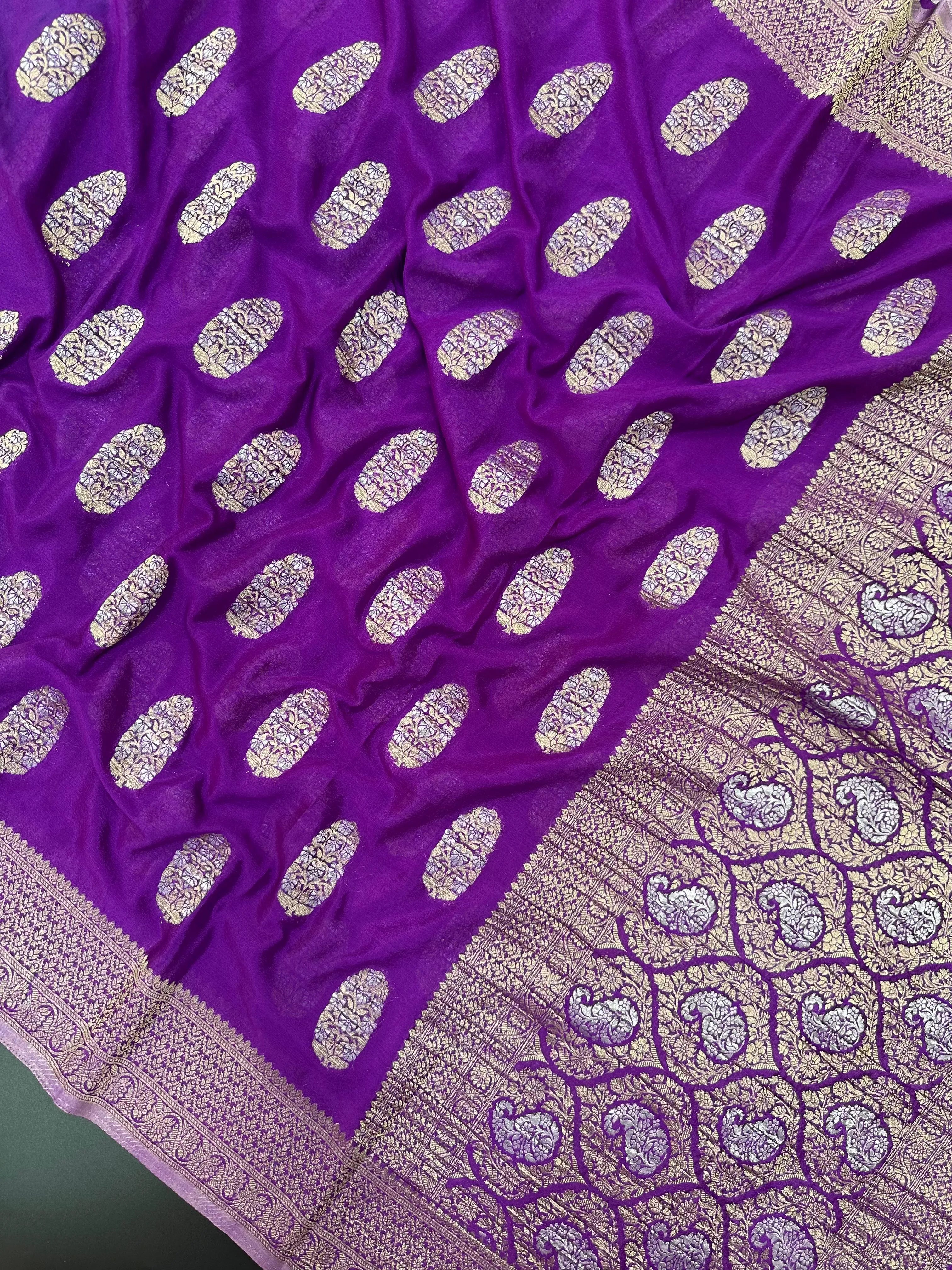 Banarasi Semi Khaddi Chiffon Saree