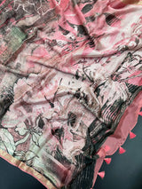 Soft Malai Silk Chiffon Saree- True Jute Tis