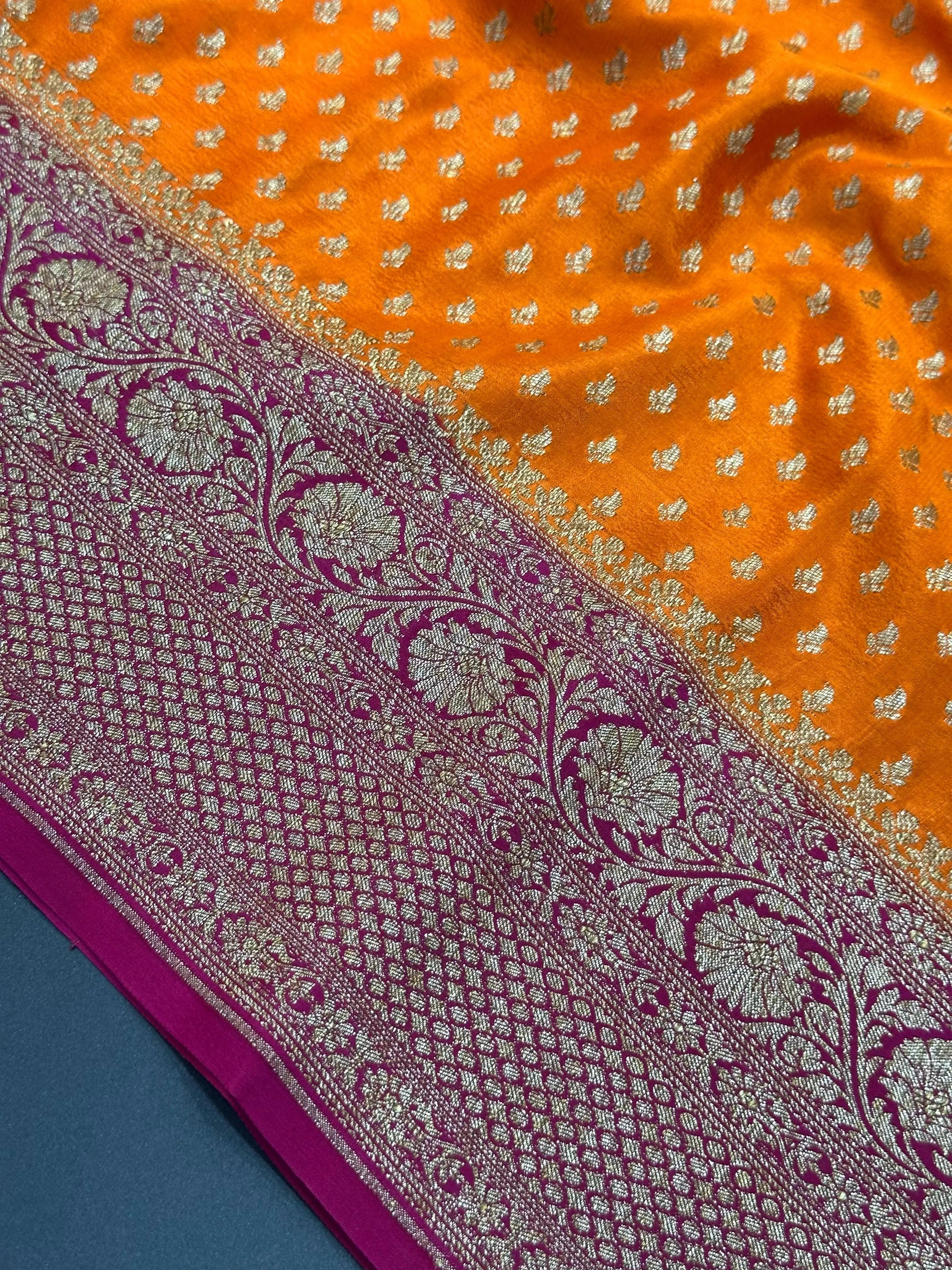 Timeless 3D Banarasi Crepe Silk Saree