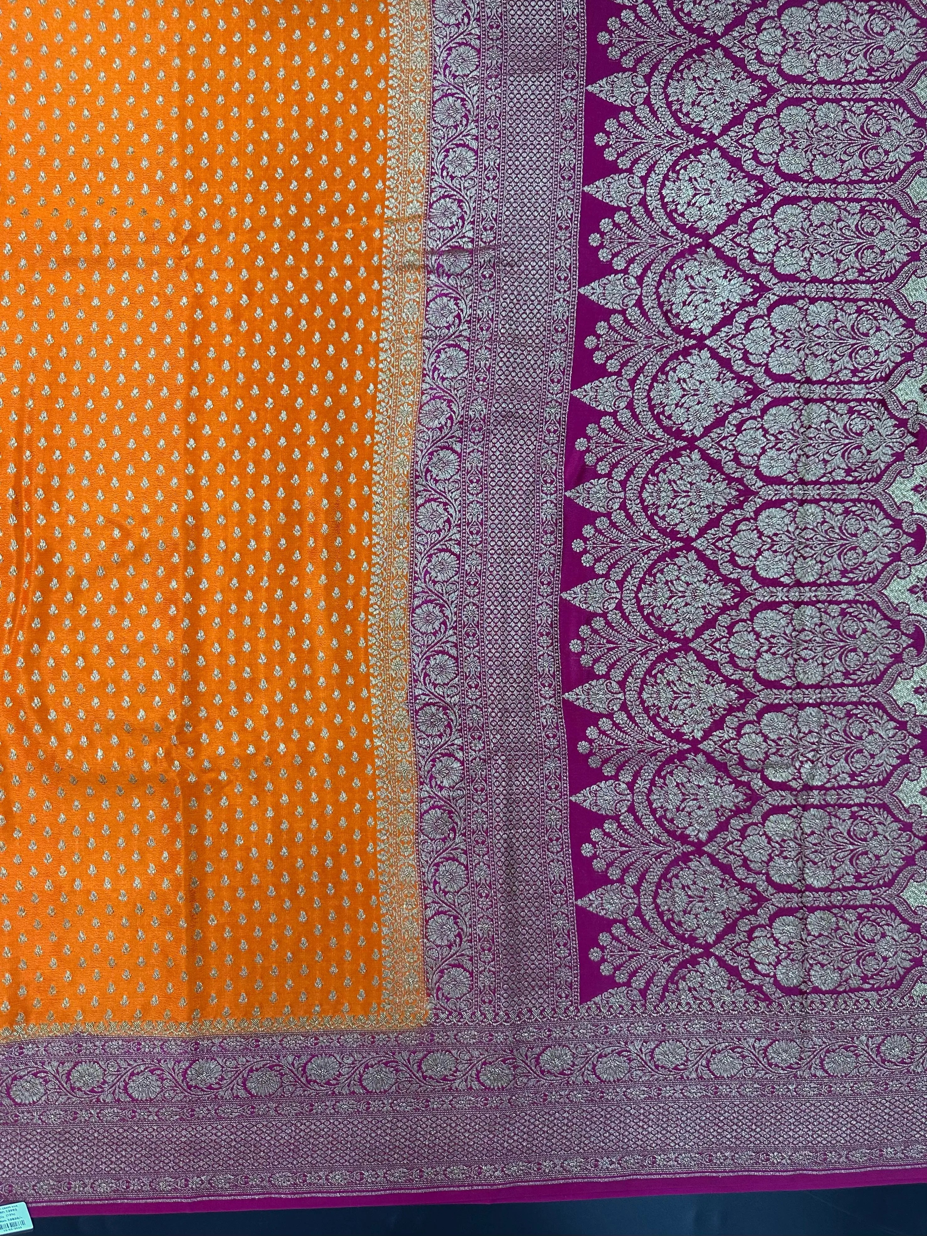 Timeless 3D Banarasi Crepe Silk Saree