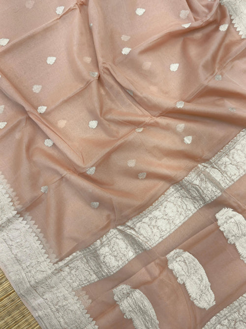 Banarasi Pure Khaddi Chiffon Saree-Self