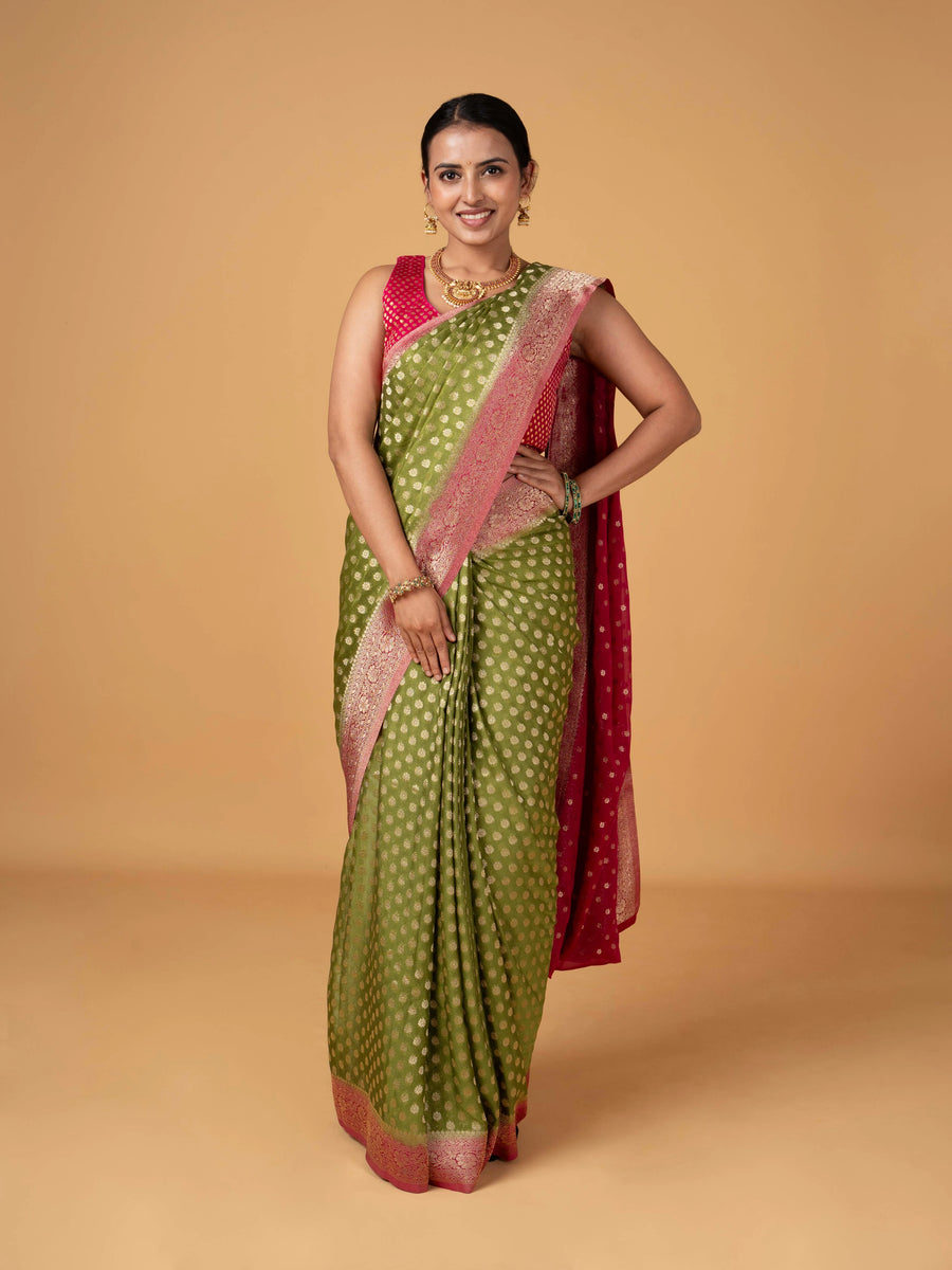 Banarasi Semi Khaddi Butti Georgette Saree