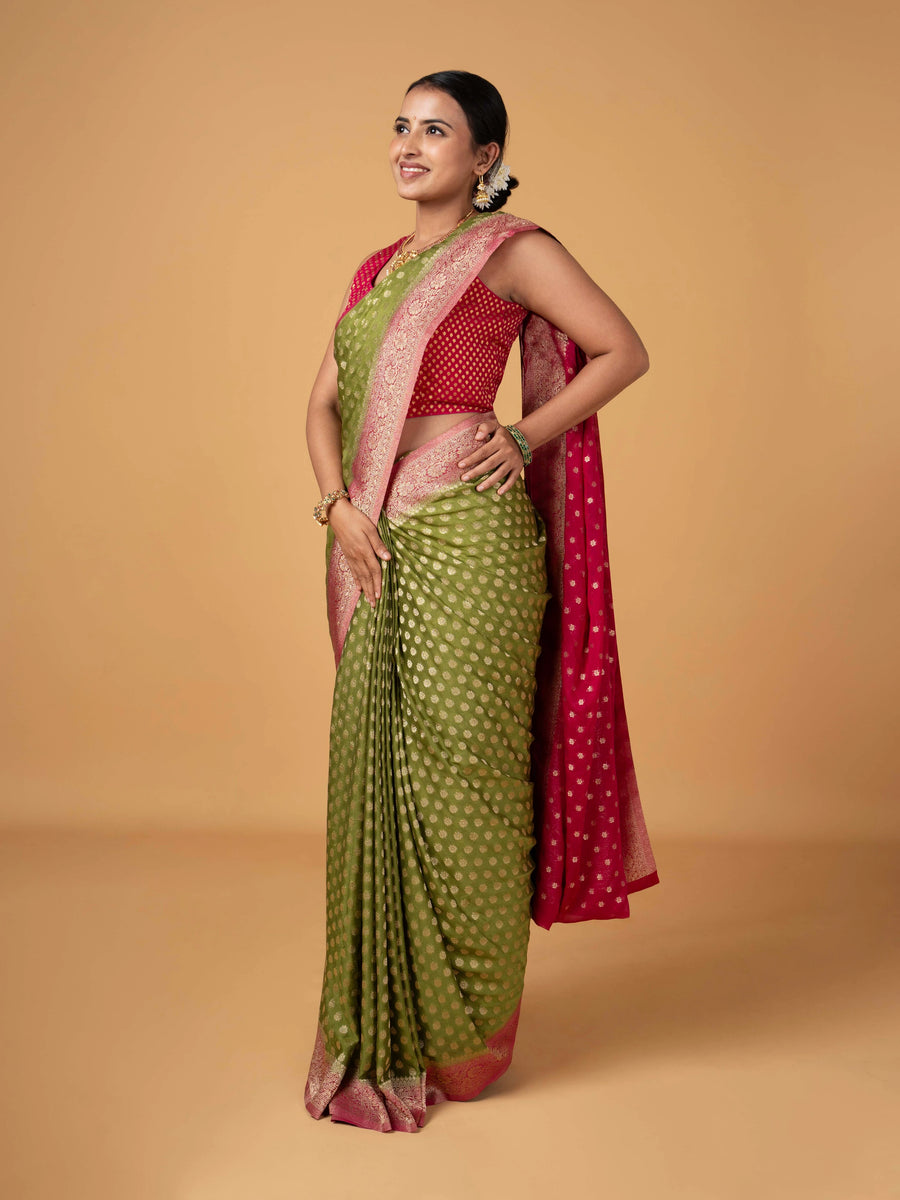 Banarasi Semi Khaddi Butti Georgette Saree