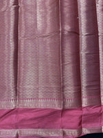 Load image into Gallery viewer, Banarasi Semi Katan Silk Saree In  Black With Baby Pink