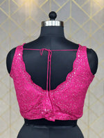 Load image into Gallery viewer, Readymade Blouse In Dark Pink With Heavy Sequence &amp; Thread work