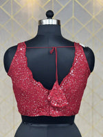 Load image into Gallery viewer, Readymade Blouse In Maroon  With Heavy Sequence &amp; Thread work
