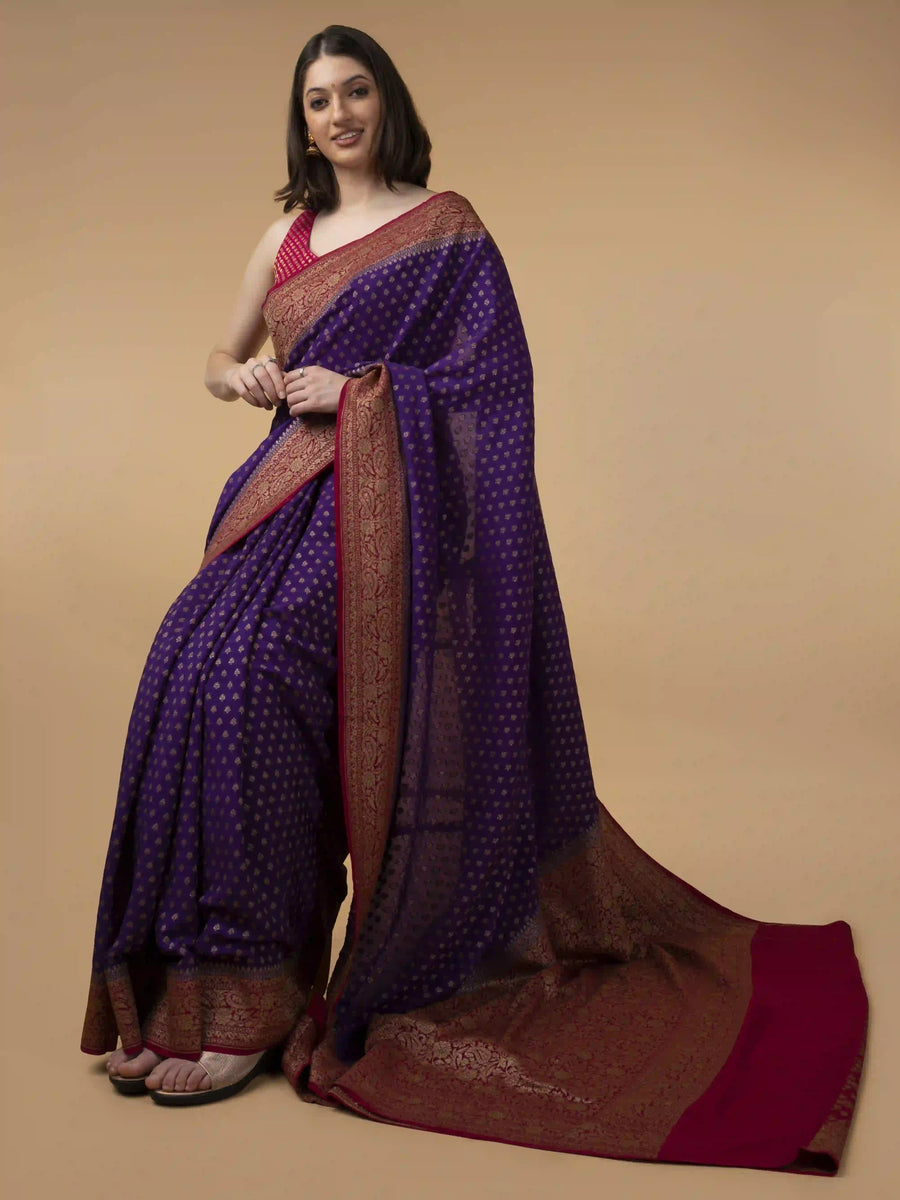 Pure Banarasi Crepe Saree