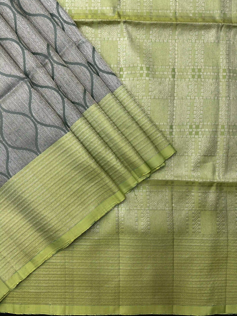 Pachi Green & Mint Green Pure Silk Kanjivaram Saree