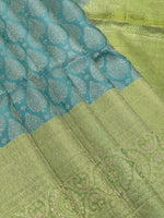 Load image into Gallery viewer, Sky Blue &amp; Parrot Green  Pure Silk Kanjivaram Saree