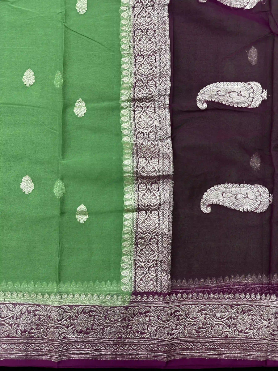 Banarasi Pure Khaddi Chiffon Saree