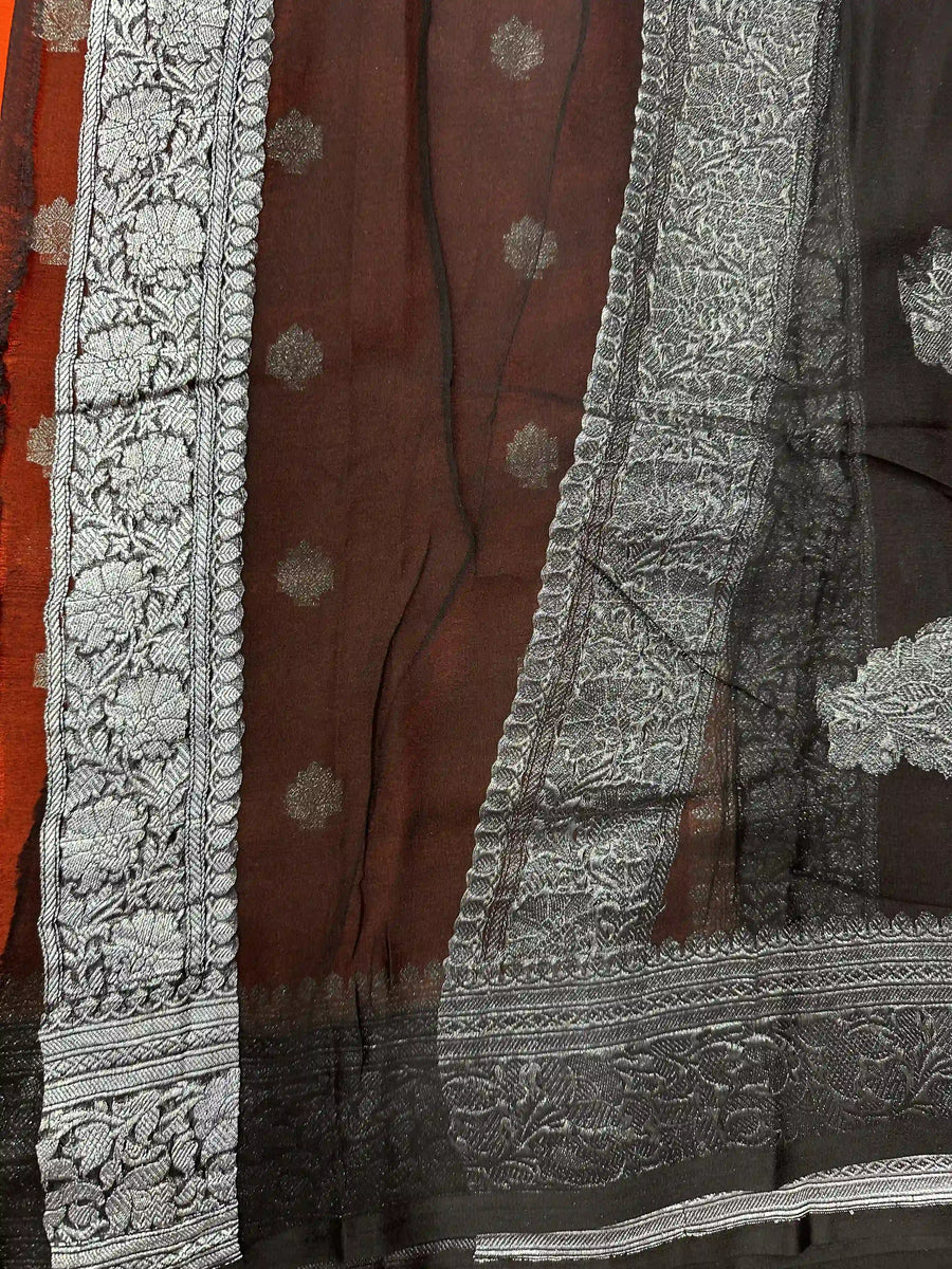 Banarasi Pure Khaddi Chiffon Saree 