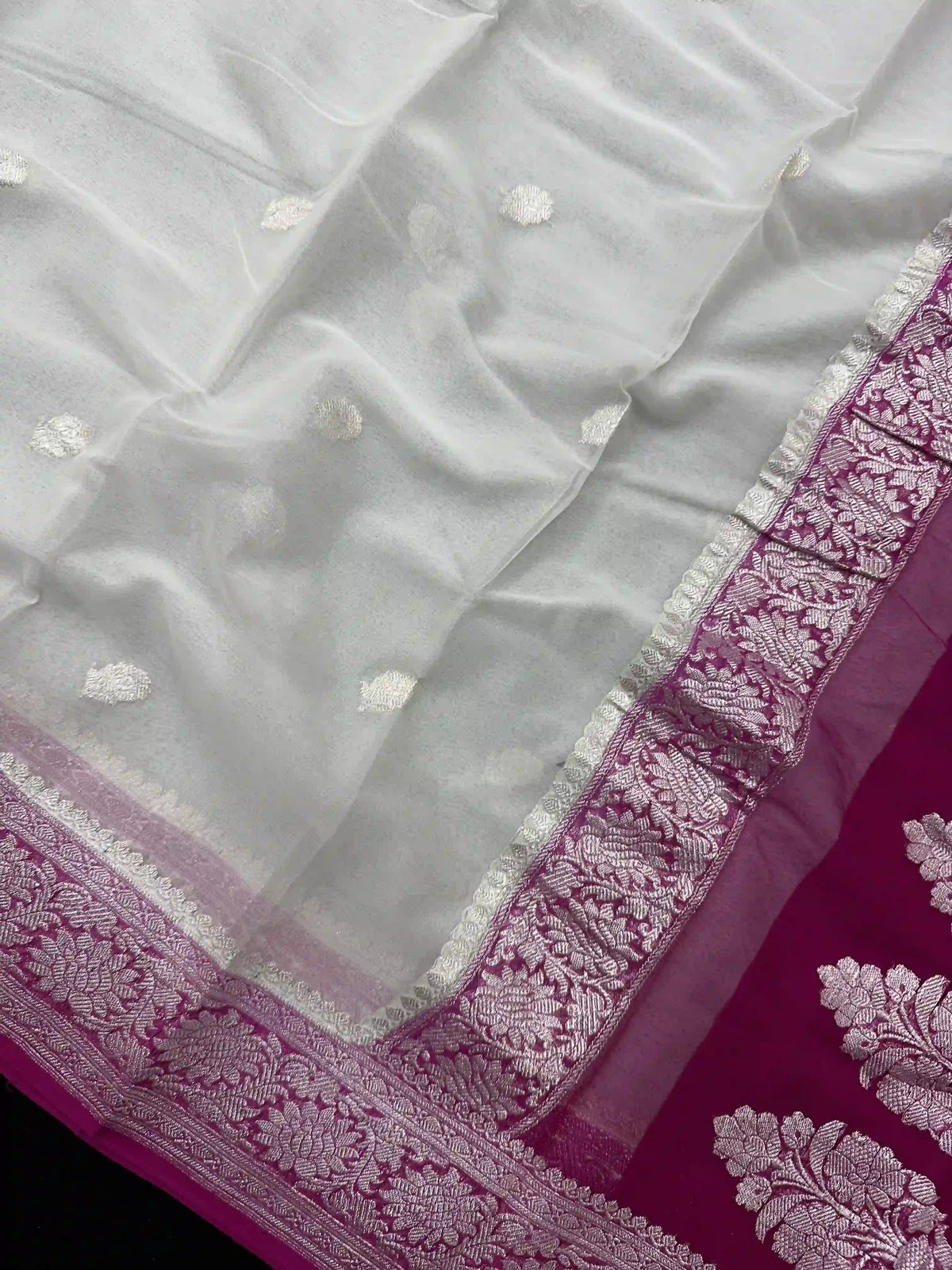 Banarasi Pure Khaddi Chiffon Saree