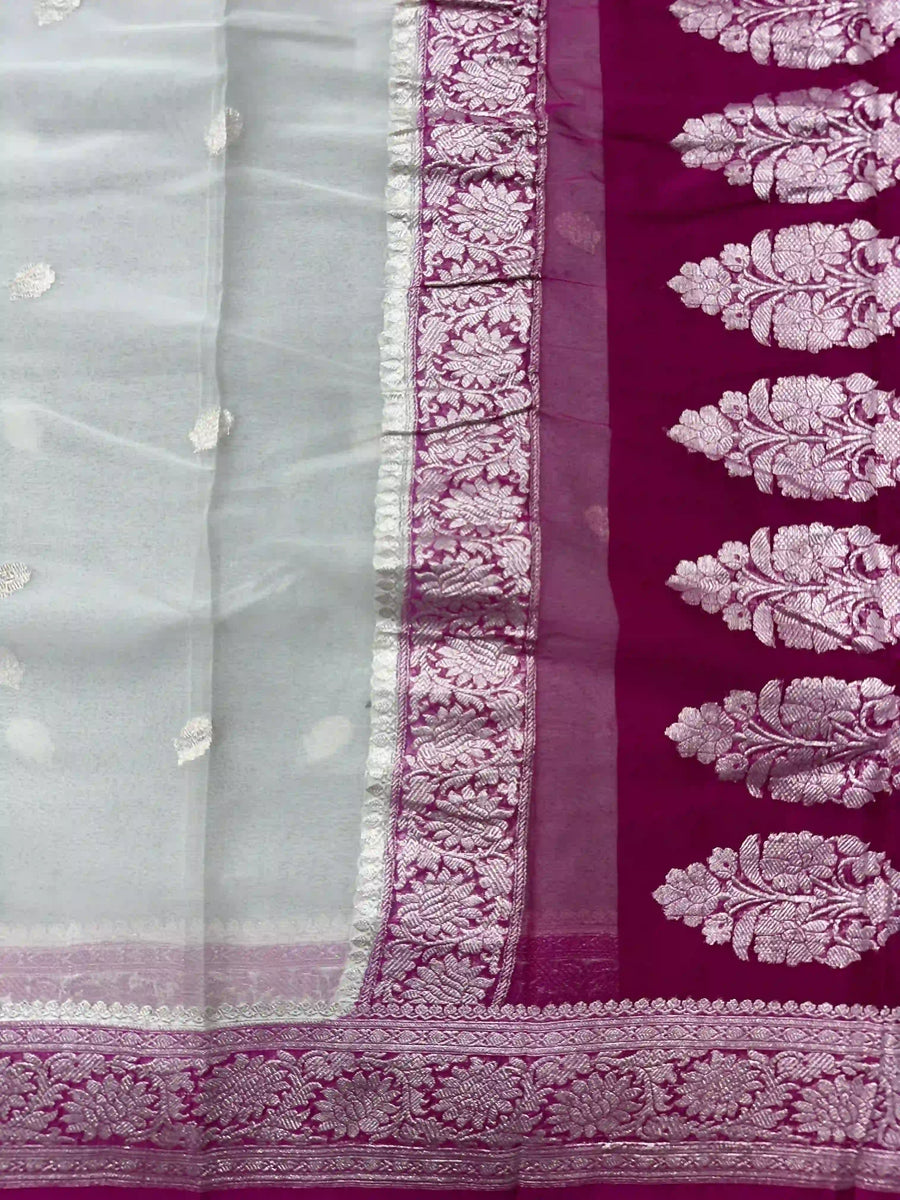 Banarasi Pure Khaddi Chiffon Saree