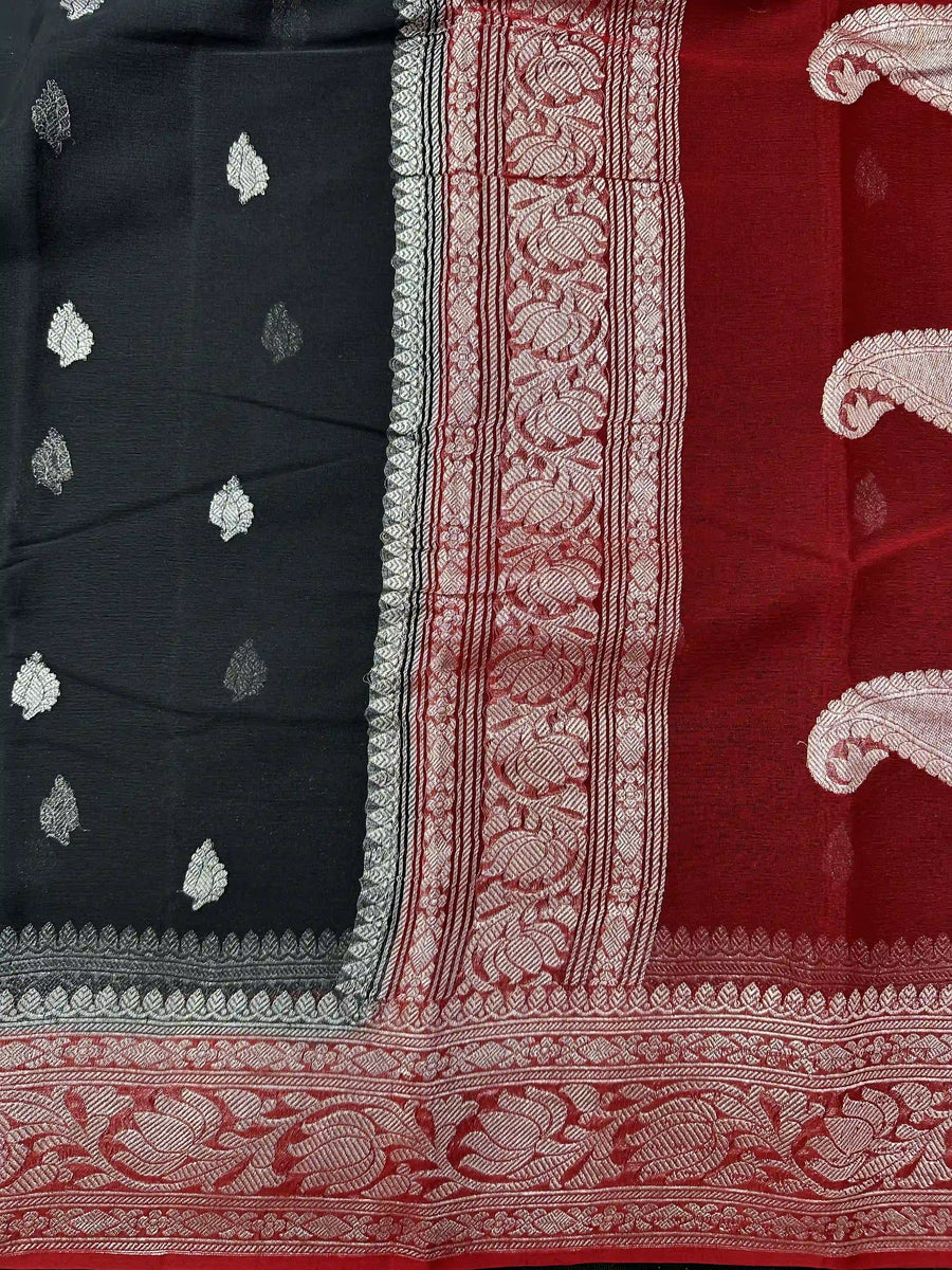 Banarasi Pure Khaddi Chiffon Saree