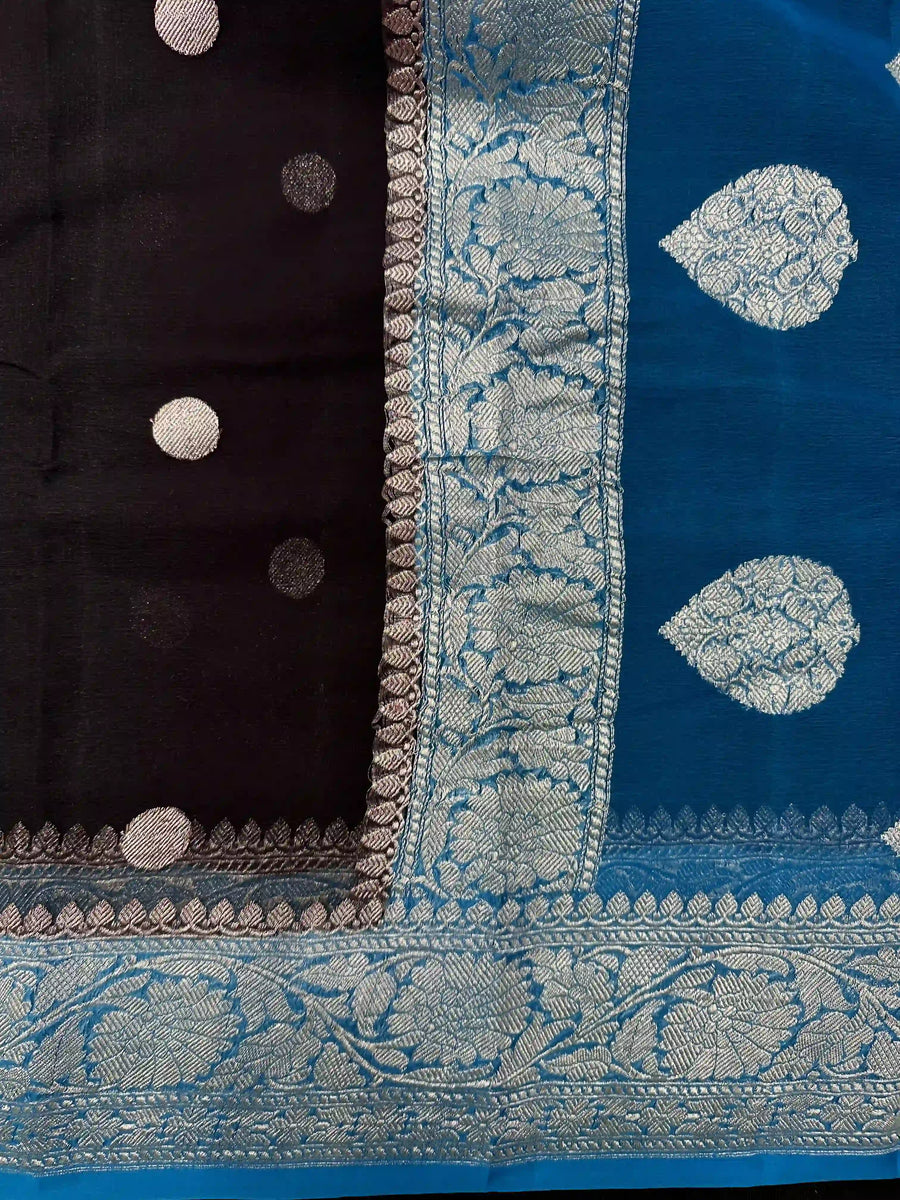 Banarasi Pure Khaddi Chiffon Saree