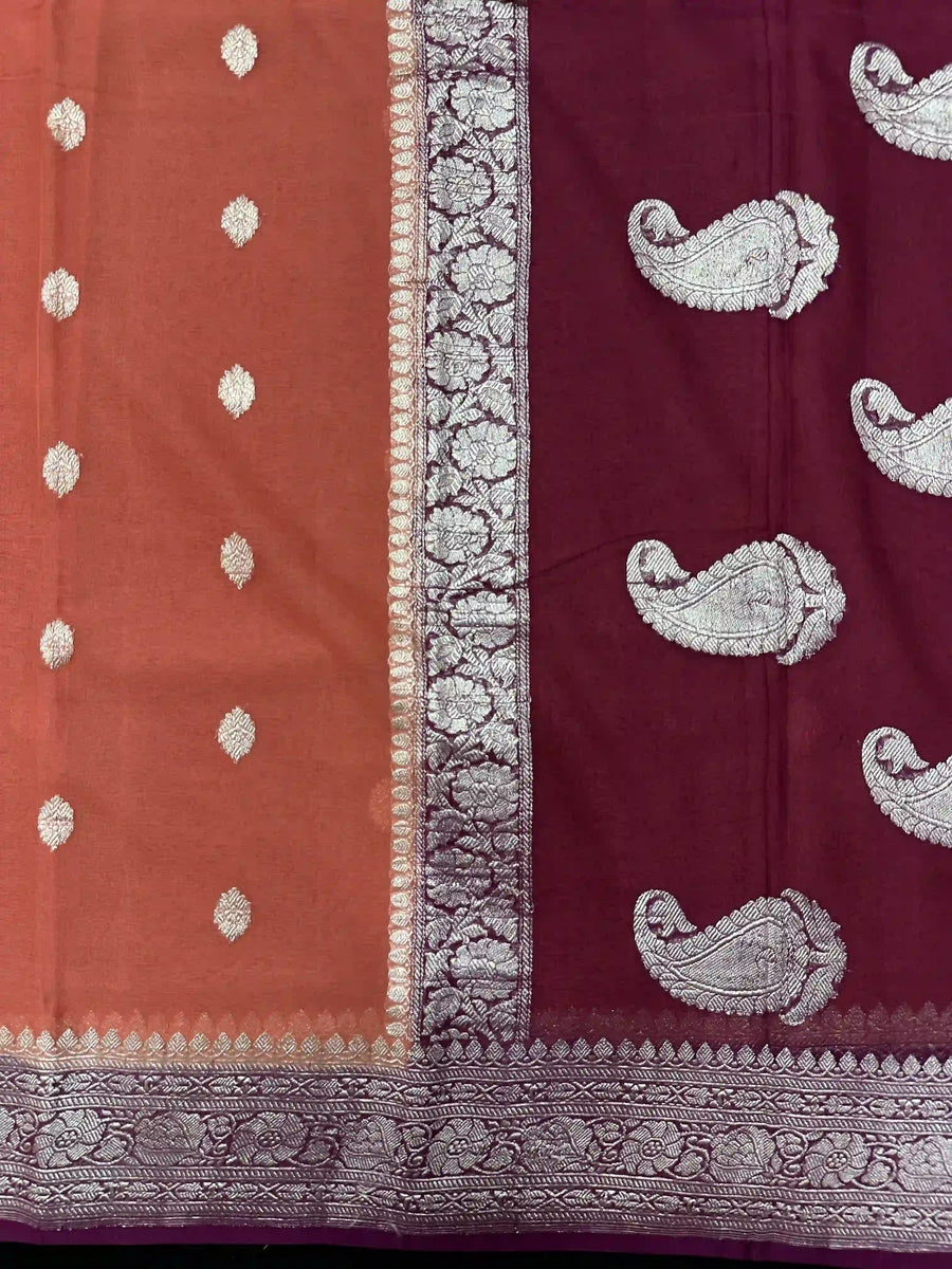Banarasi Pure Khaddi Chiffon Saree