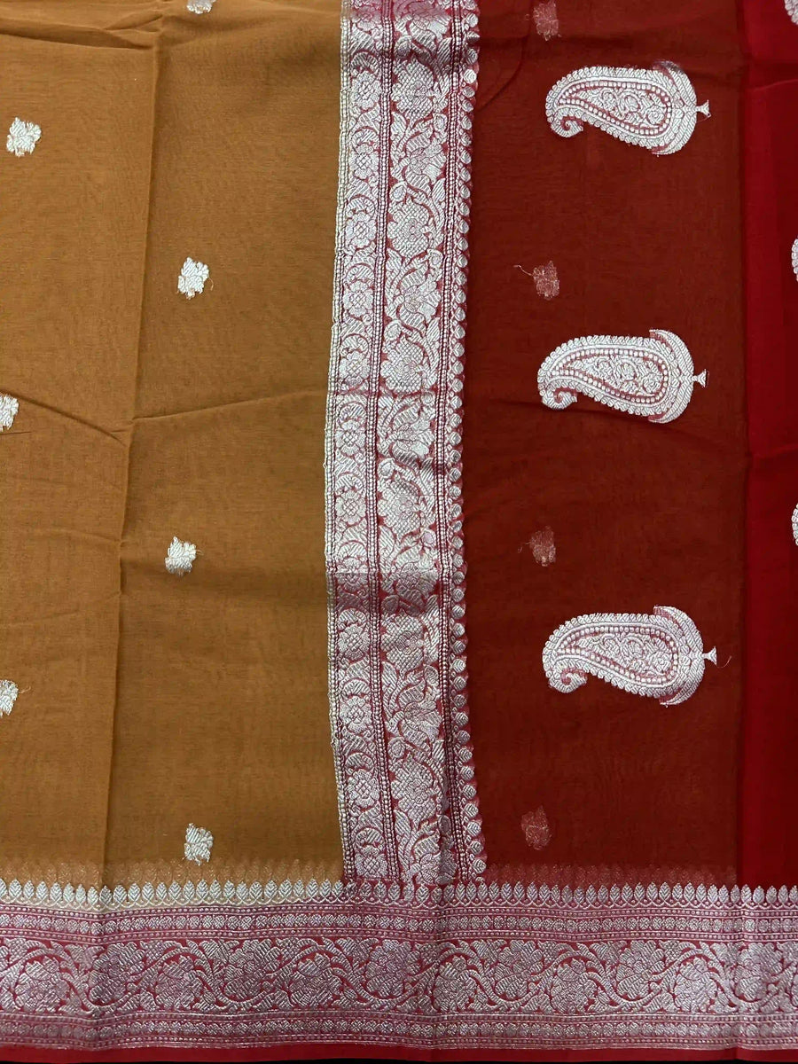 Banarasi Pure Khaddi Chiffon Saree