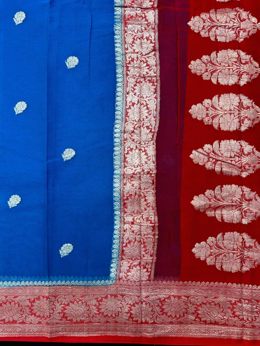 Banarasi Pure Khaddi Chiffon Saree