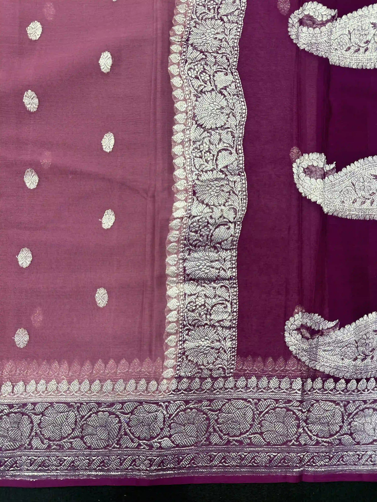 Banarasi Pure Khaddi Chiffon Saree 