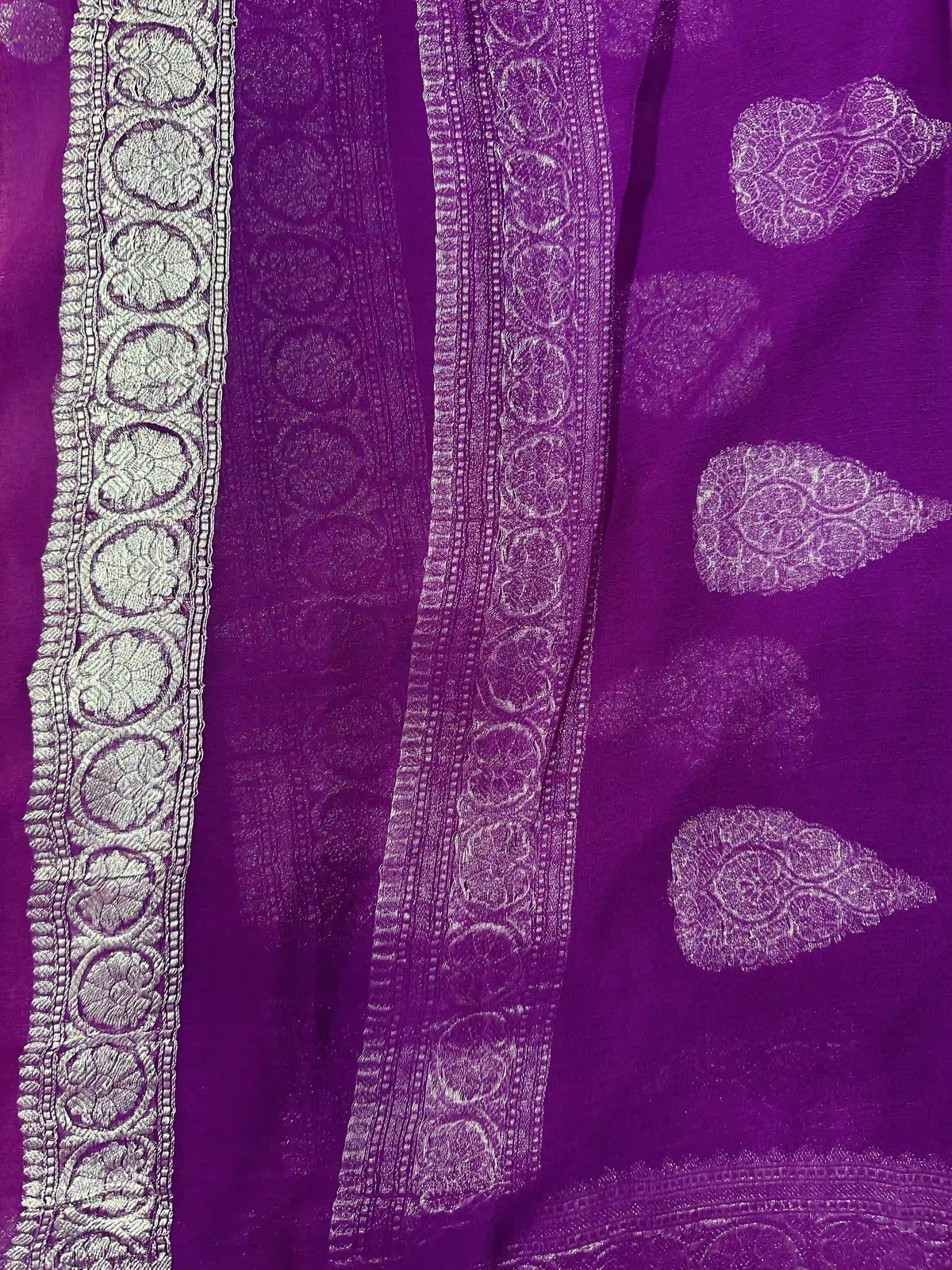 Banarasi Pure Khaddi Chiffon Saree