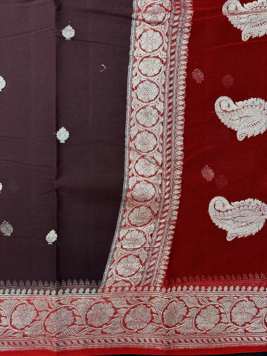 Banarasi Pure Khaddi Chiffon Saree