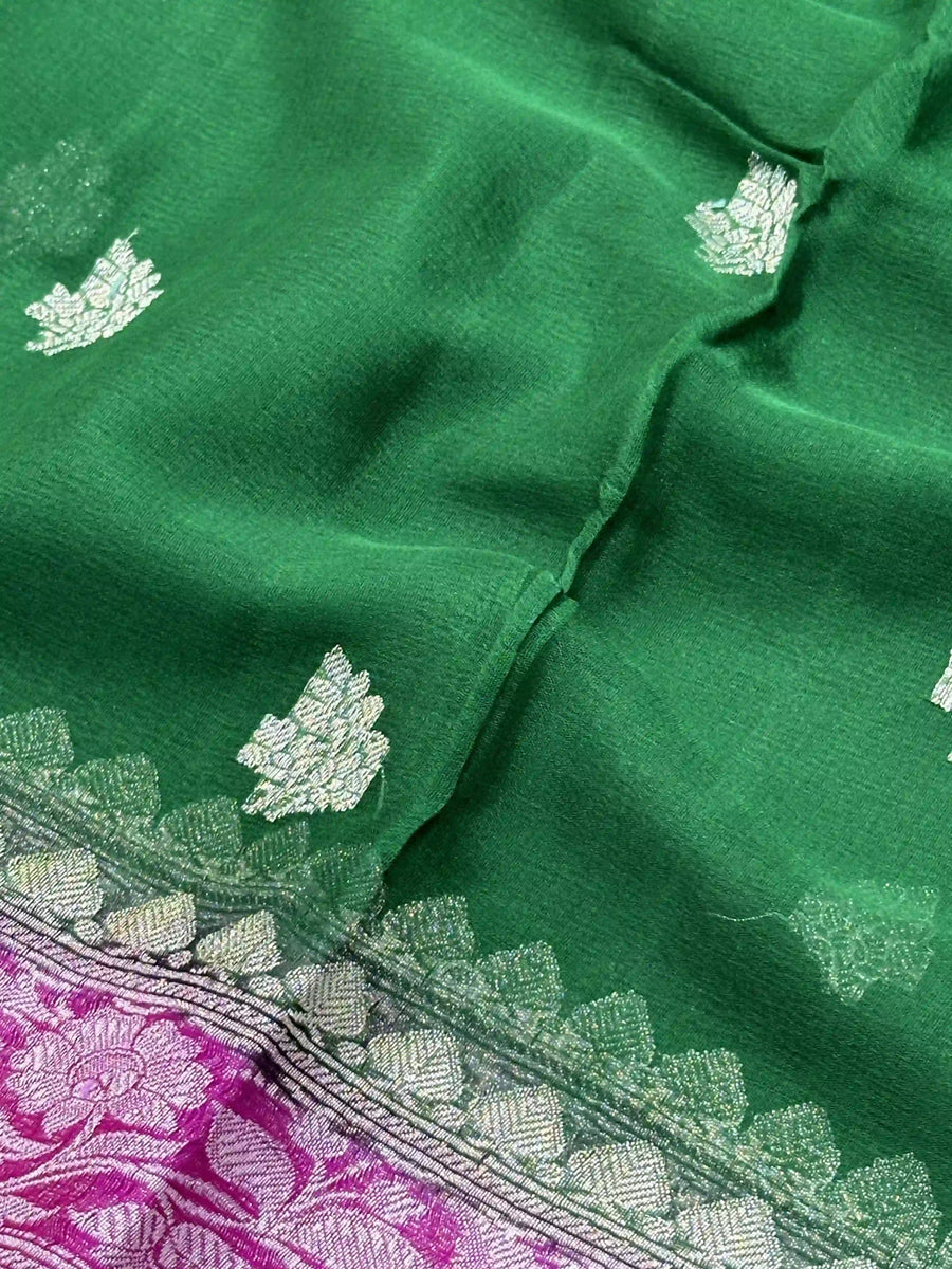 Banarasi Pure Khaddi Chiffon Saree