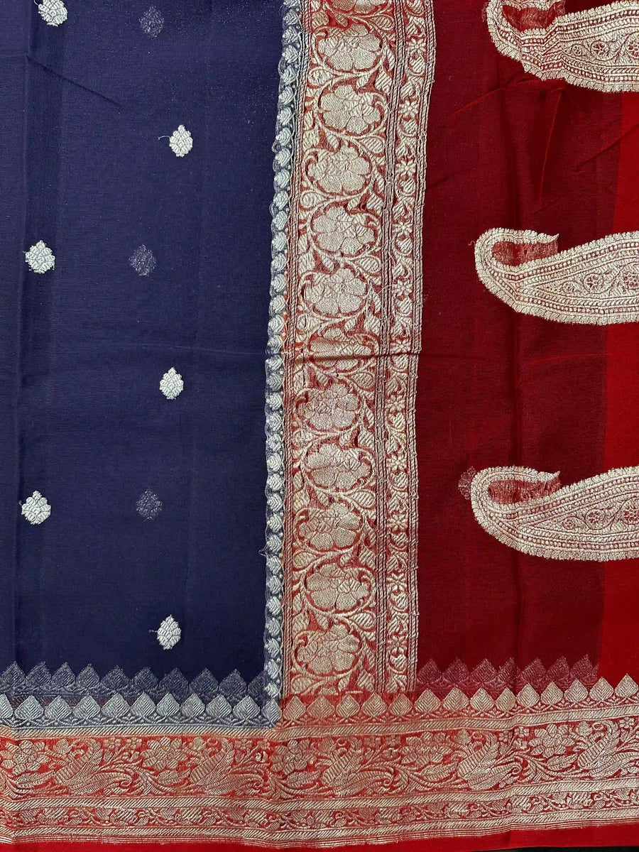 Banarasi Pure Khaddi Chiffon Saree