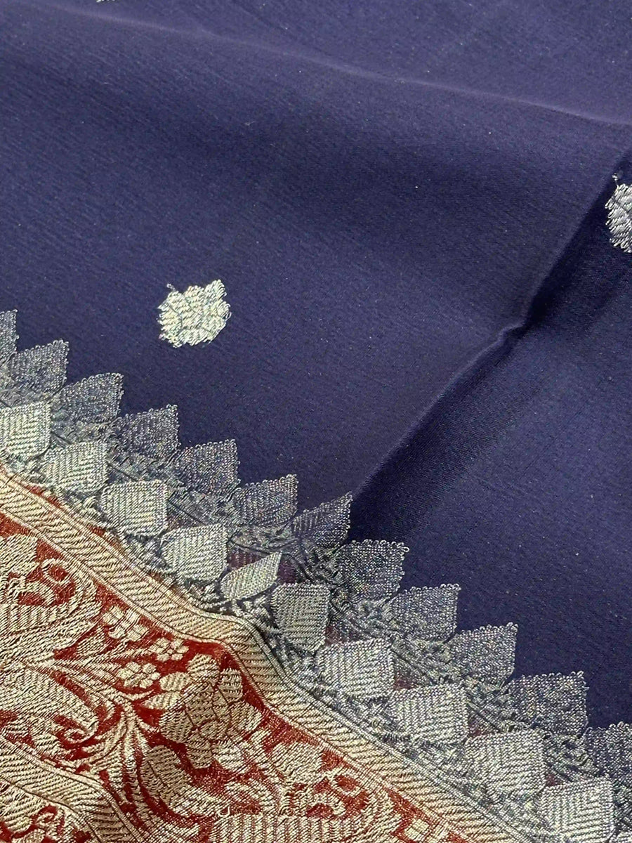 Banarasi Pure Khaddi Chiffon Saree