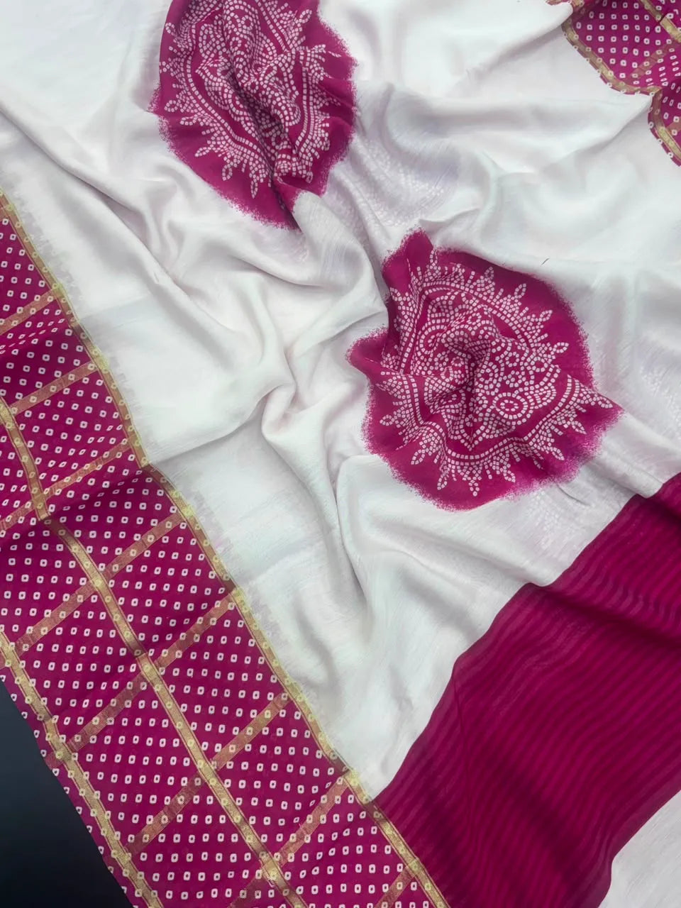 Festive Bandhej Silk Saree-JAGRUTI SP