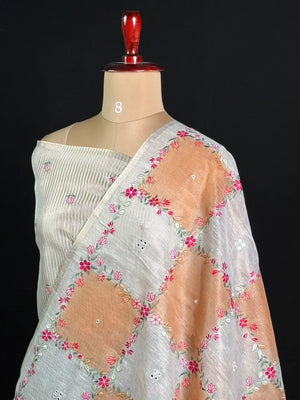 Elegant Floral Embroidered Saree