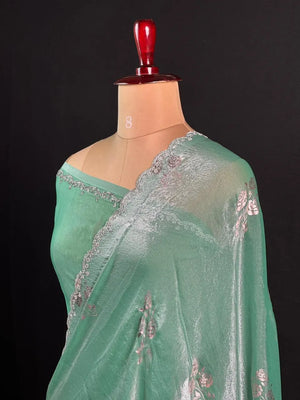 Shimmer Crush Silk Fabric Luxurious Textured Finish
