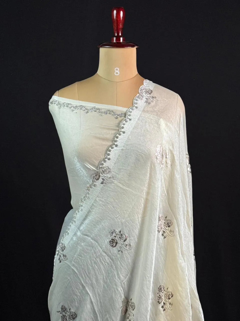 Shimmer Crush Silk Fabric Luxurious Textured Finish