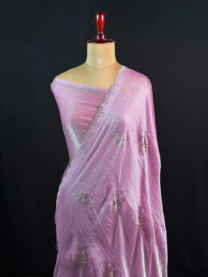 Shimmer Crush Silk Fabric Luxurious Textured Finish