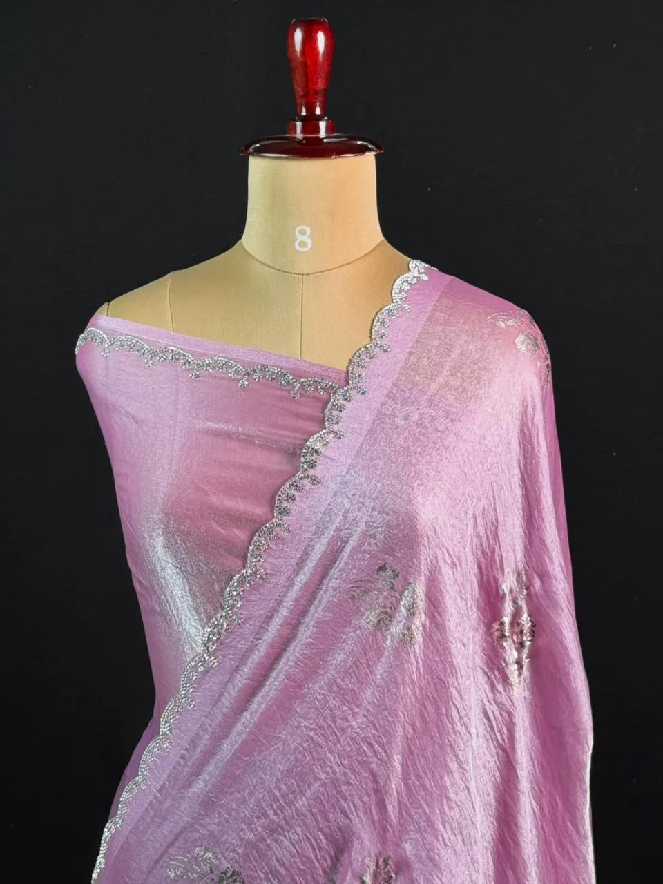 Shimmer Crush Silk Fabric Luxurious Textured Finish