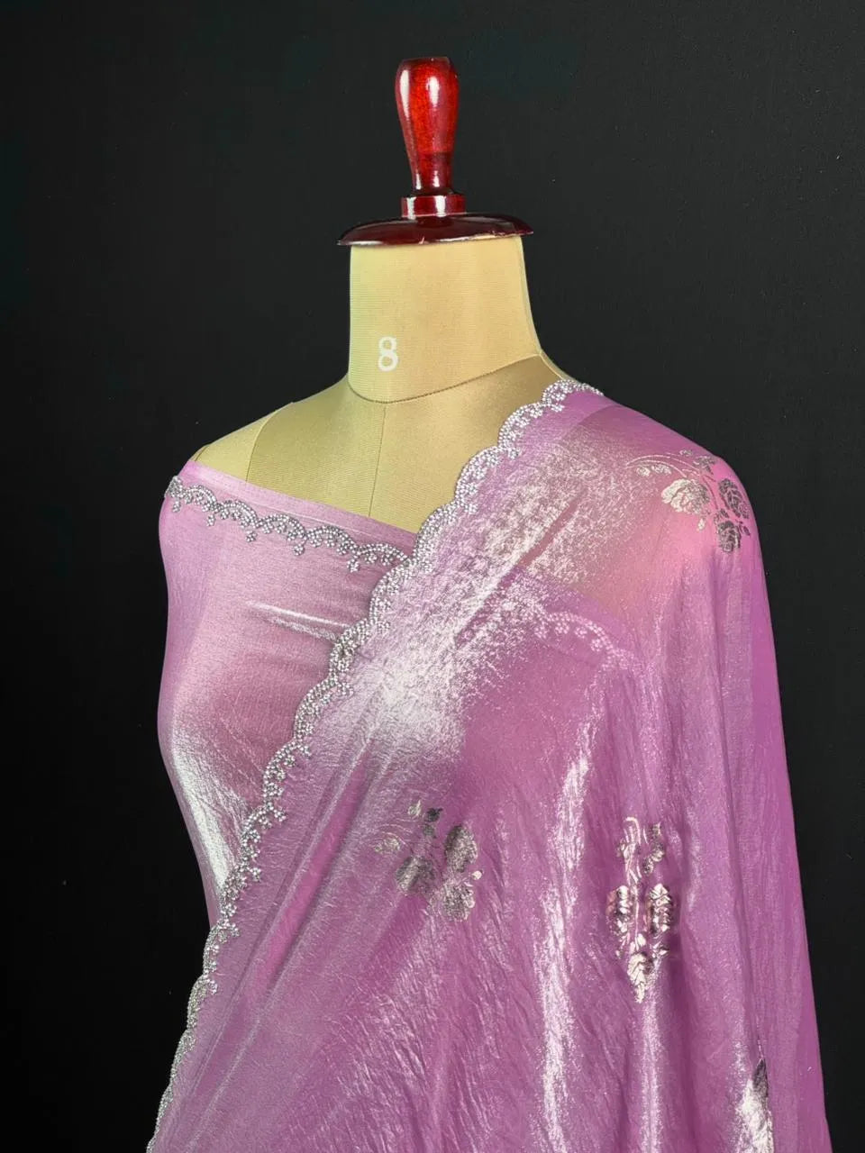 Shimmer Crush Silk Fabric Luxurious Textured Finish