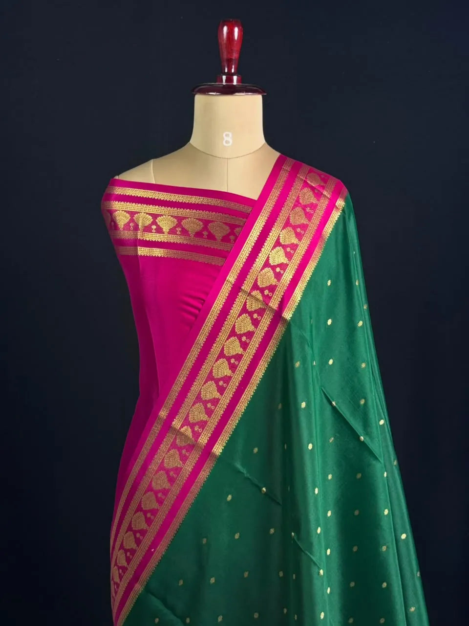 Pure Mysore Silk Saree with Elegant Jhumka Design