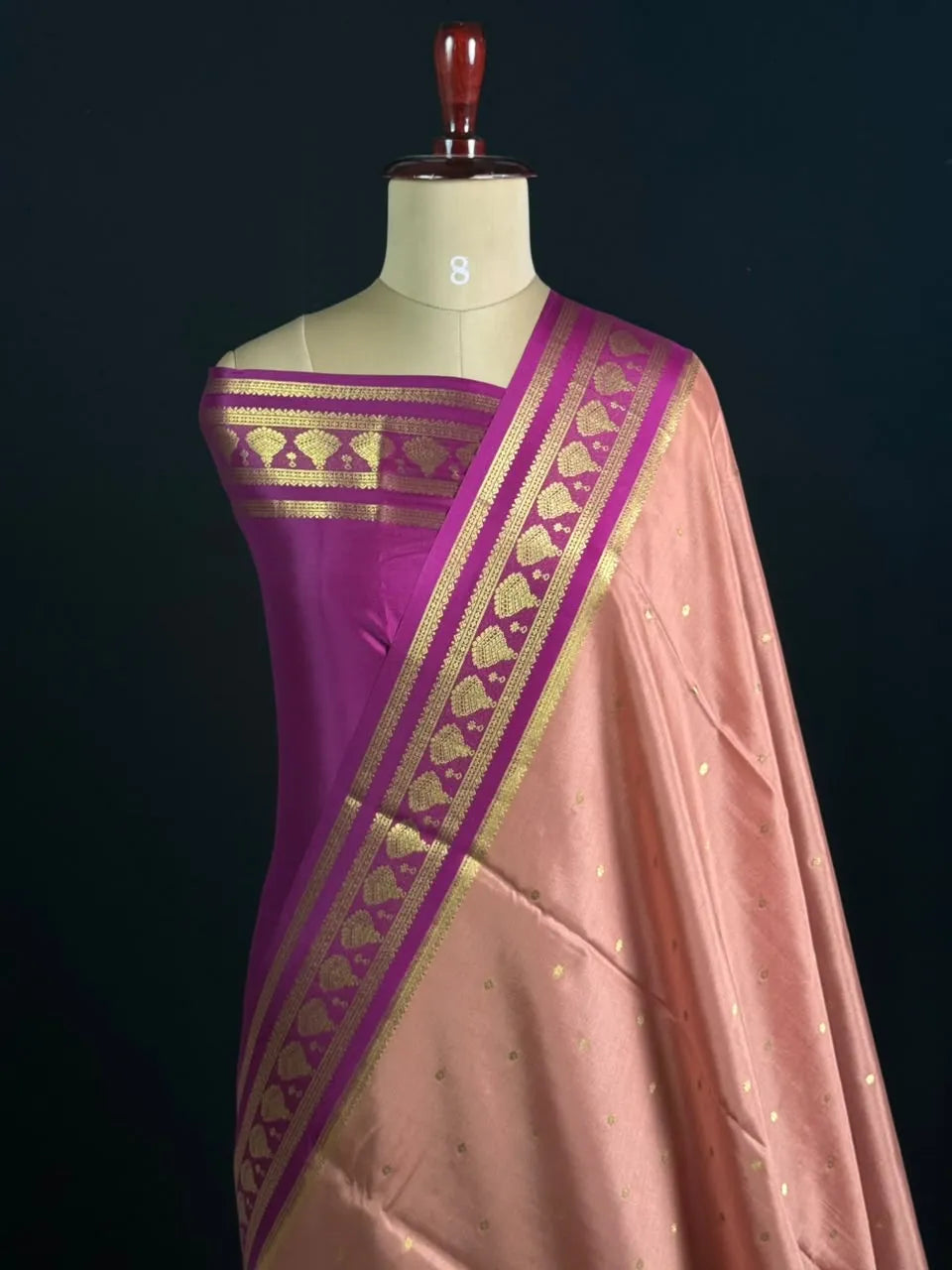 Pure Mysore Silk Saree with Elegant Jhumka Design