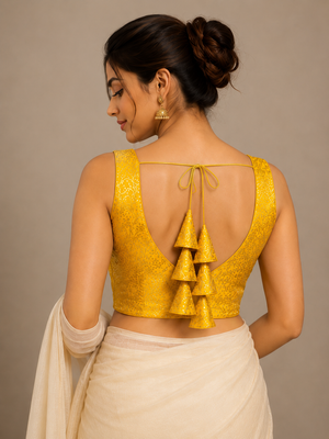 Rich Texture Jacquard Silk Designer Blouse