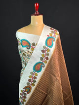 Premium Kalamkari Art Tussar Silk Saree