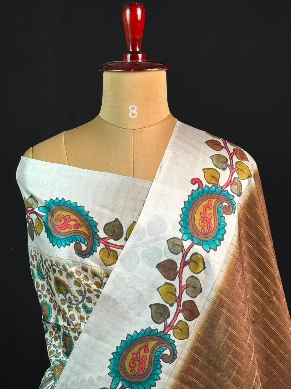 Premium Kalamkari Art Tussar Silk Saree
