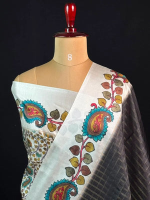 Premium Kalamkari Art Tussar Silk Saree