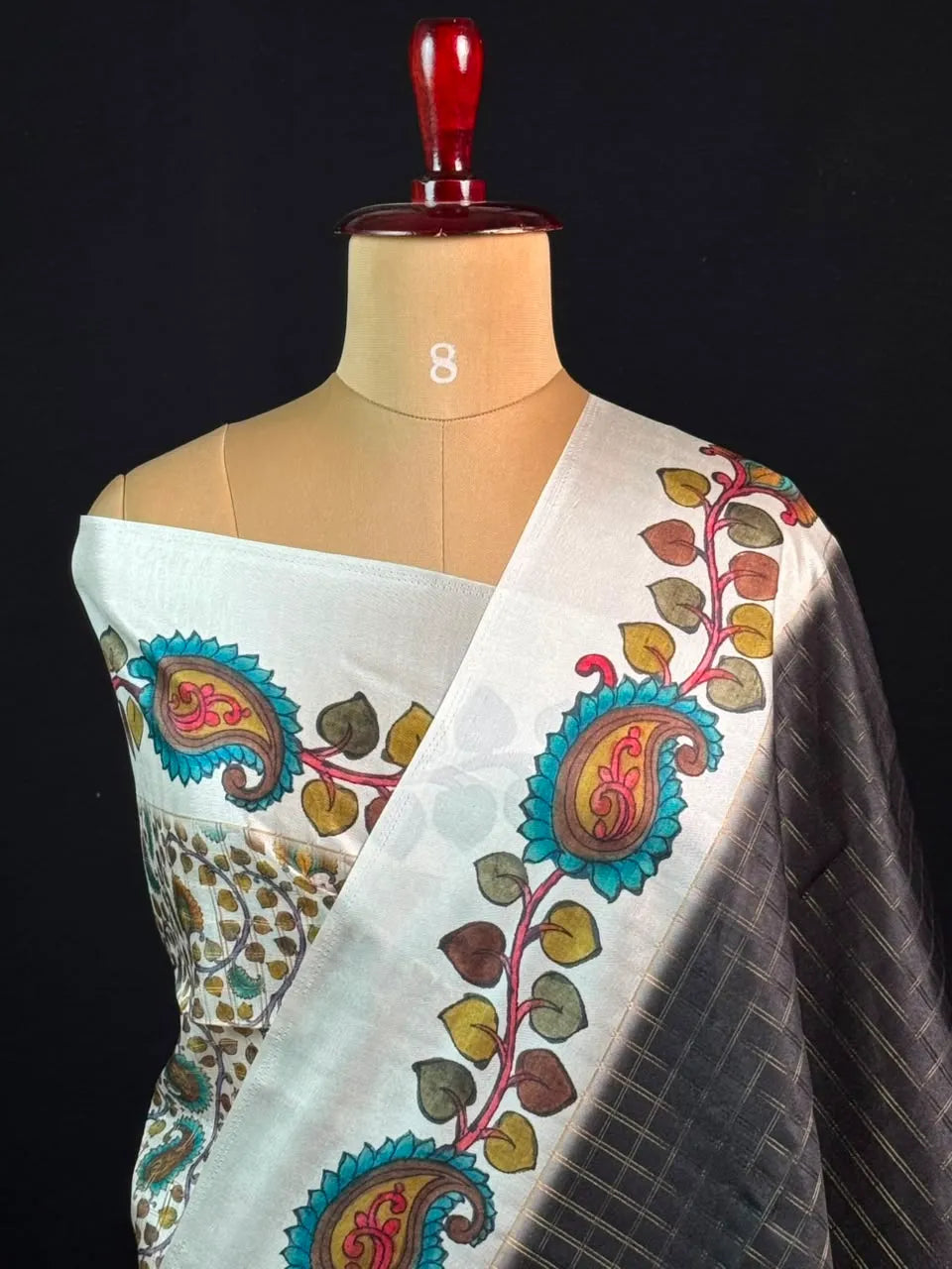 Premium Kalamkari Art Tussar Silk Saree
