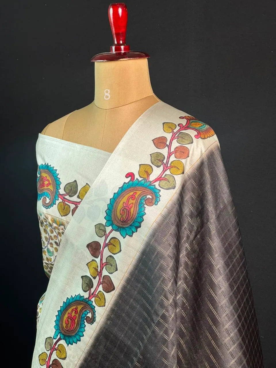 Premium Kalamkari Art Tussar Silk Saree
