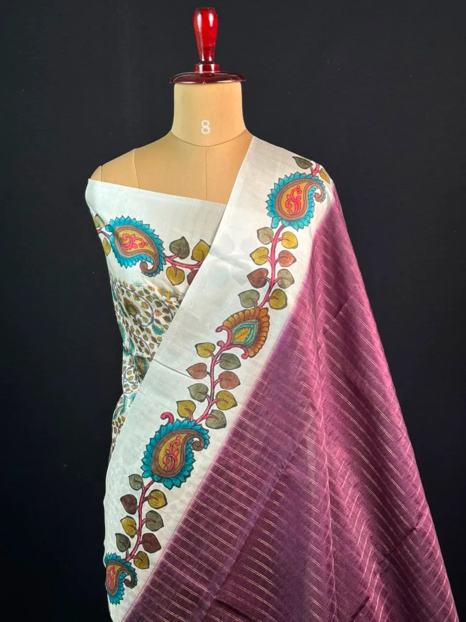 Premium Kalamkari Art Tussar Silk Saree
