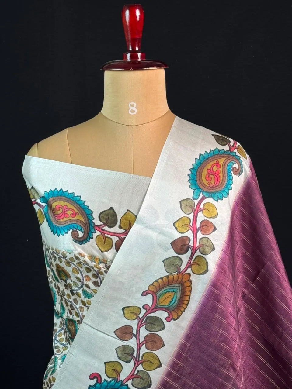 Premium Kalamkari Art Tussar Silk Saree