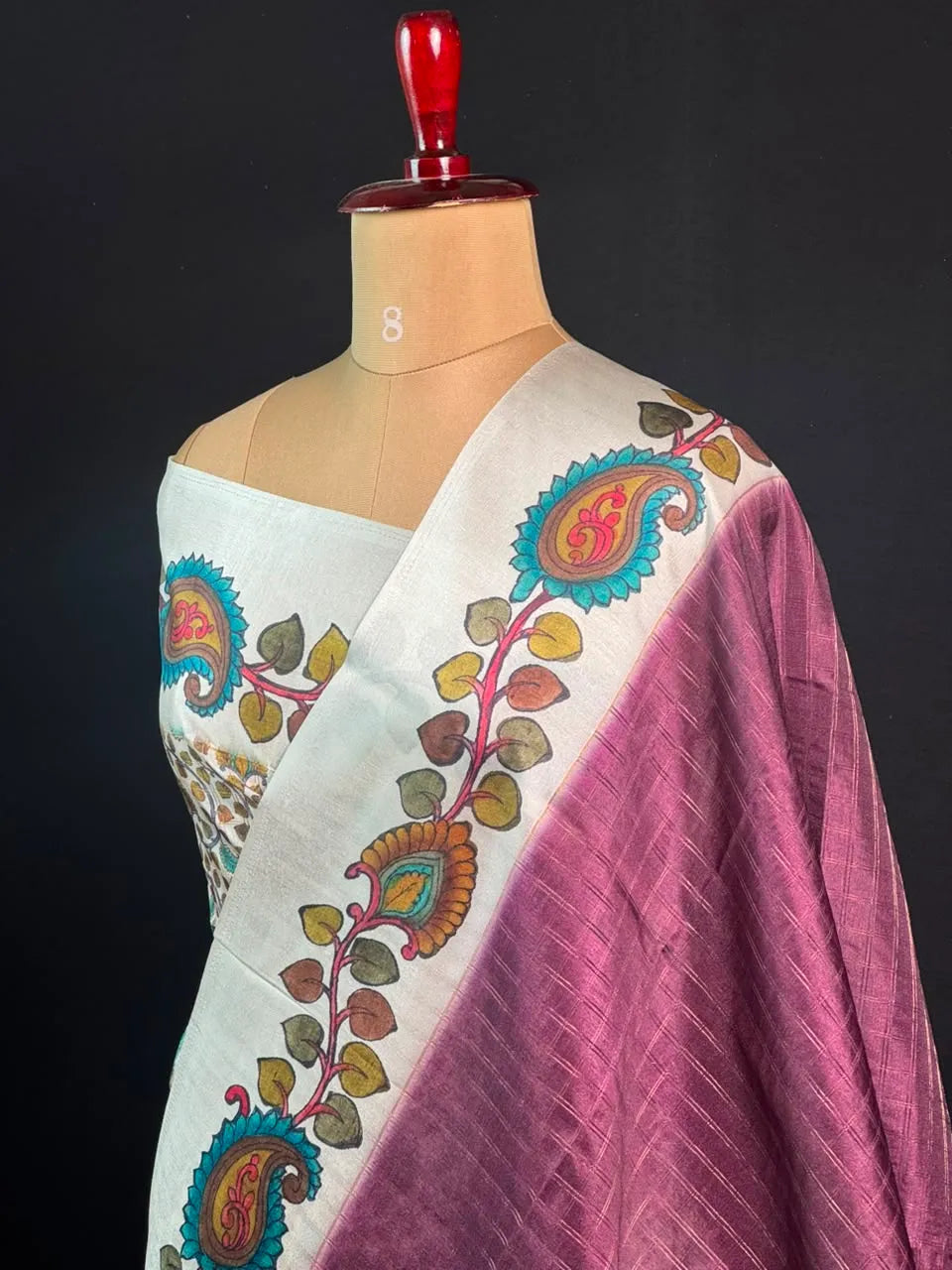 Premium Kalamkari Art Tussar Silk Saree